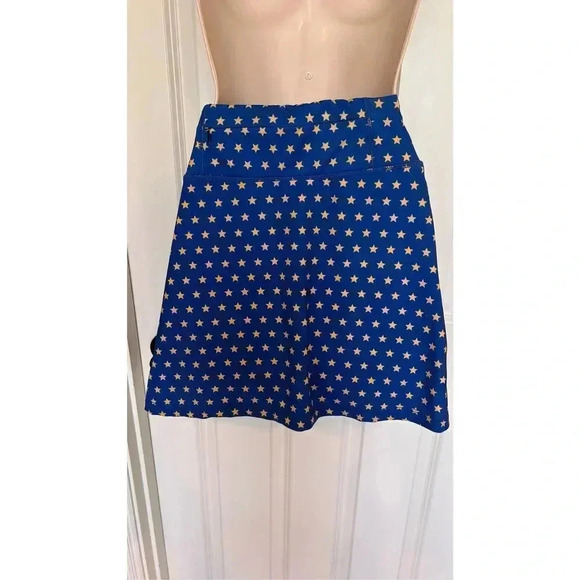 Unbranded Women’s Small Blue Gold Star Back Zipper pocket skort shorts skirts - Picture 4 of 13